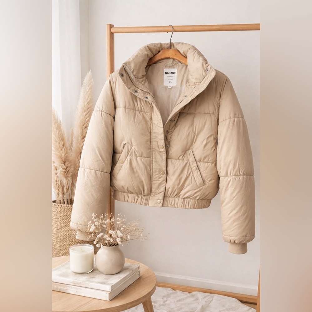 Garage Beige Puffer Jacket
